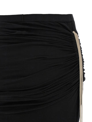 Black Cotton Mini Skirt