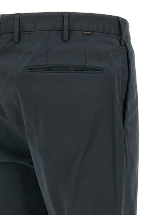 Blue Cotton Casual Pants