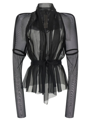 Black Silk Full-Length Jacket