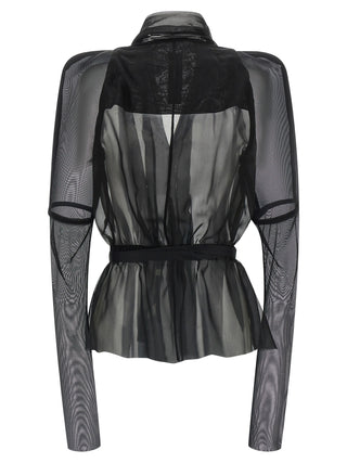 Black Silk Full-Length Jacket