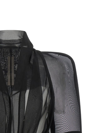 Black Silk Full-Length Jacket