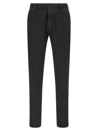 Black Cotton Casual Pants