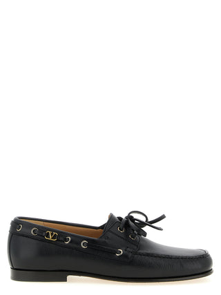 Mocasines sin cordones de cuero de búfalo negro