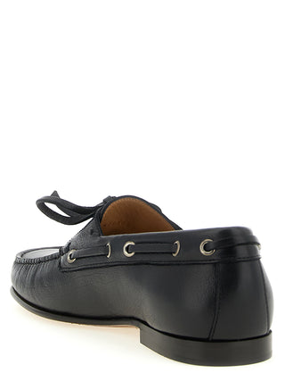 Mocasines sin cordones de cuero de búfalo negro