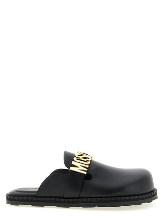 Black Calfskin Clogs