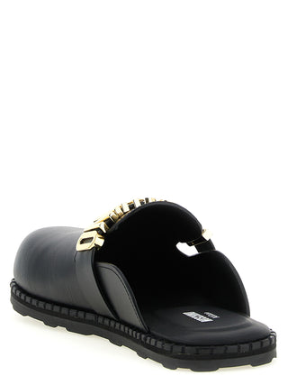 Black Calfskin Clogs