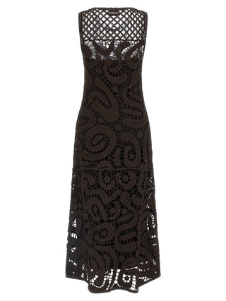 Brown Viscose Long Dress