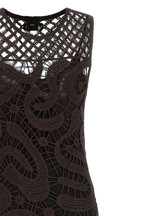 Brown Viscose Long Dress