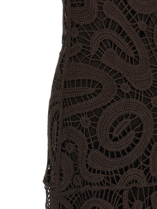 Brown Viscose Long Dress