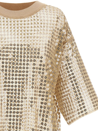 Beige Polyester Short Dress