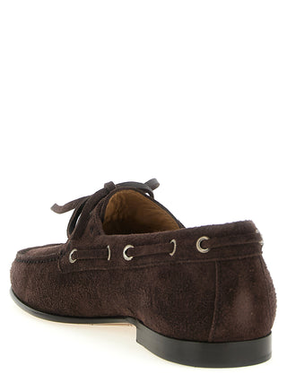 Mocasines marrones de piel de vaca sin cordones
