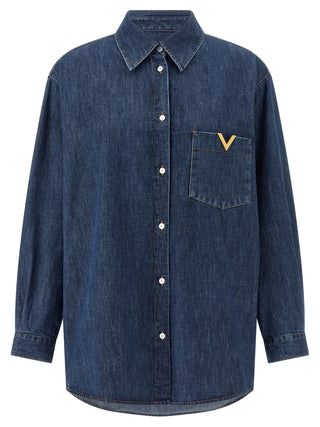 Blusa de algodón azul