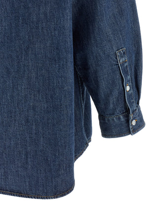 Blusa de algodón azul