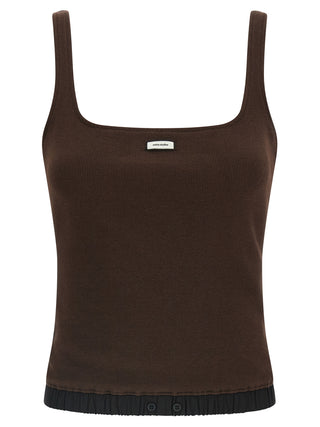 Brown Cotton Tank Tops
