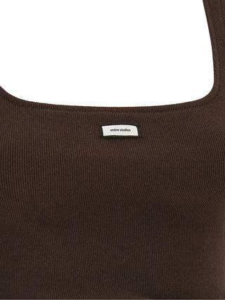 Brown Cotton Tank Tops