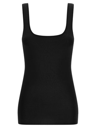 Black Viscose Sleeveles T-Shirt