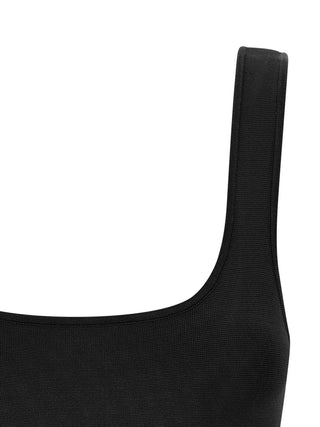 Camiseta sin mangas negra de viscosa