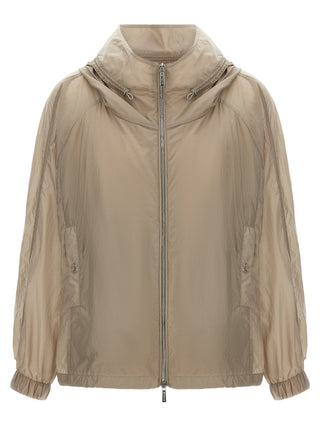 Beige Polyester Shell Jacket