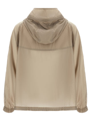Beige Polyester Shell Jacket
