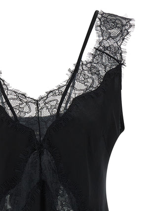 Black Viscose Sleeveles T-Shirt