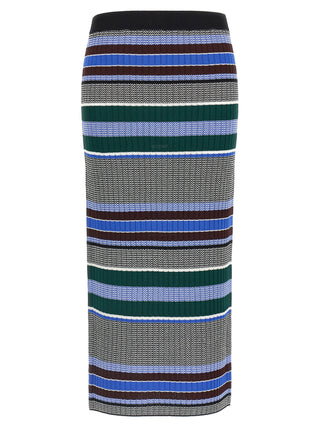 Multicolor Viscose Midi Skirt