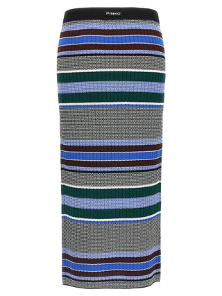Multicolor Viscose Midi Skirt
