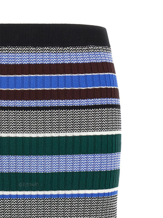 Multicolor Viscose Midi Skirt