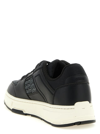 Black Polyester Low Top Sneakers