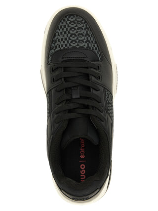 Black Polyester Low Top Sneakers