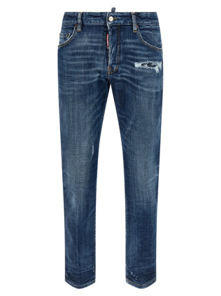 Jeans azules de algodón denim