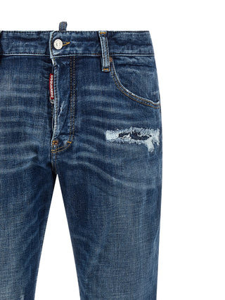 Jeans azules de algodón denim