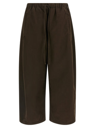 Brown Cotton Casual Pants