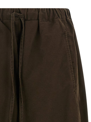 Brown Cotton Casual Pants