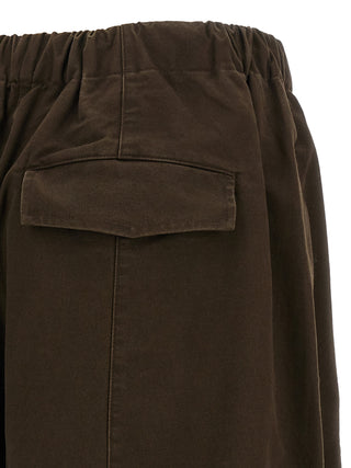Brown Cotton Casual Pants