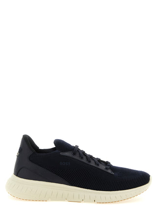 Blue Cowhide Athletic Sneakers