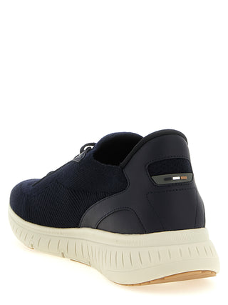 Blue Cowhide Athletic Sneakers