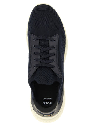 Blue Cowhide Athletic Sneakers