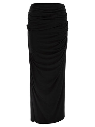 Black Viscose Mini Skirt