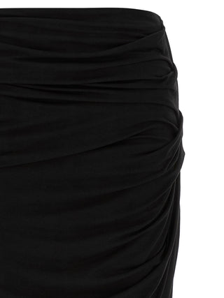 Black Viscose Mini Skirt