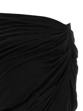 Black Viscose Mini Skirt