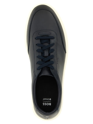 Blue Cowhide Low Top Sneakers