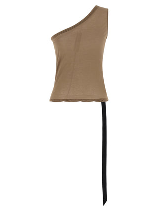 Camiseta sin mangas beige de algodón