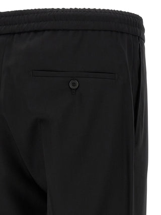 Black Virgin Wool Casual Pants