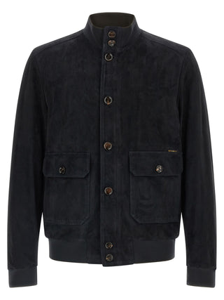 Blue Lamb Leather Leather Jacket