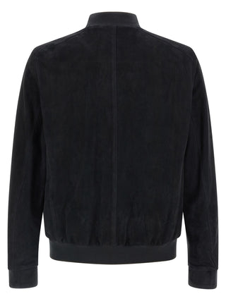 Blue Lamb Leather Leather Jacket