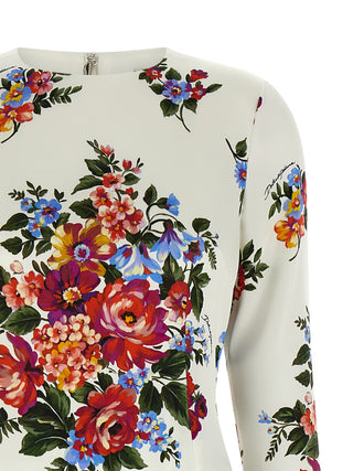 White Viscose Midi Dress