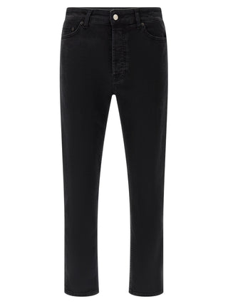 Black Cotton Cropped Jeans