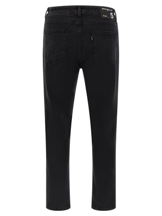 Black Cotton Cropped Jeans