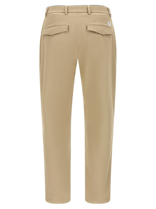 Beige Cotton Cropped Pants