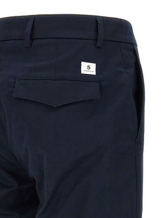 Pantalones casuales de algodón azul
